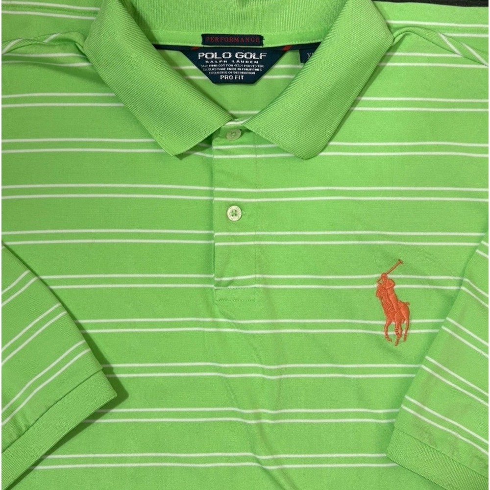 Polo Golf Ralph Lauren Performance Polo Pro Fit Size XL Lime Green Big Pony